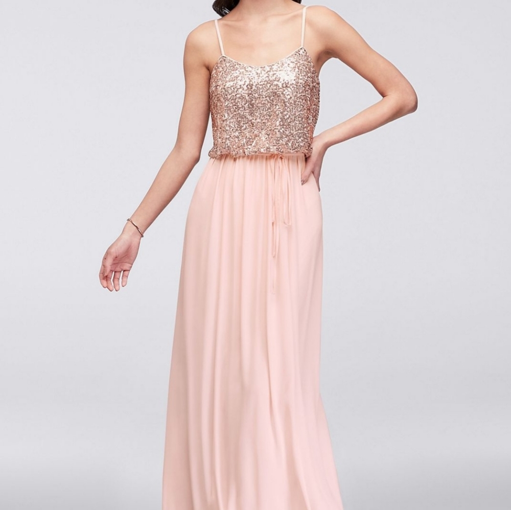 Davids Bridal Rose Gold Sequin Dress